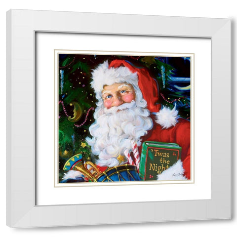 Twas The Night Before Christmas White Modern Wood Framed Art Print with Double Matting by Comish, Susan