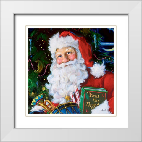 Twas The Night Before Christmas White Modern Wood Framed Art Print with Double Matting by Comish, Susan