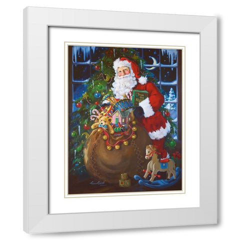 Twas The Night Before Christmas White Modern Wood Framed Art Print with Double Matting by Comish, Susan