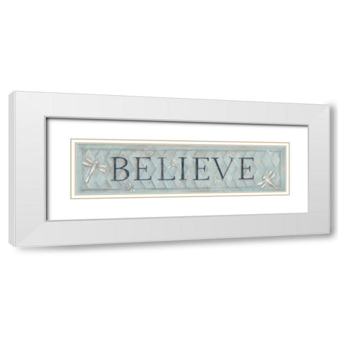 Believe White Modern Wood Framed Art Print with Double Matting by Marrott, Stephanie