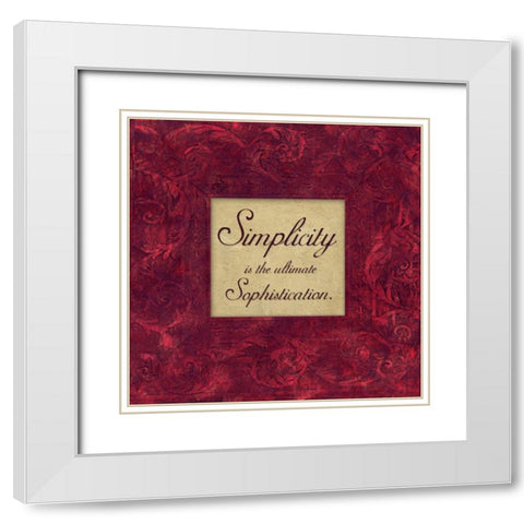 Simplicity White Modern Wood Framed Art Print with Double Matting by Marrott, Stephanie