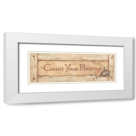 Count Your Blessings White Modern Wood Framed Art Print with Double Matting by Marrott, Stephanie