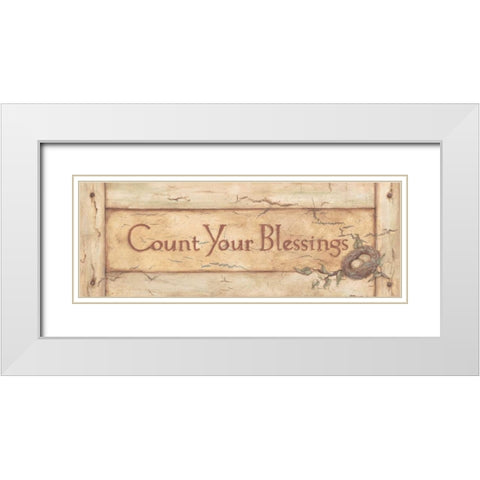 Count Your Blessings White Modern Wood Framed Art Print with Double Matting by Marrott, Stephanie