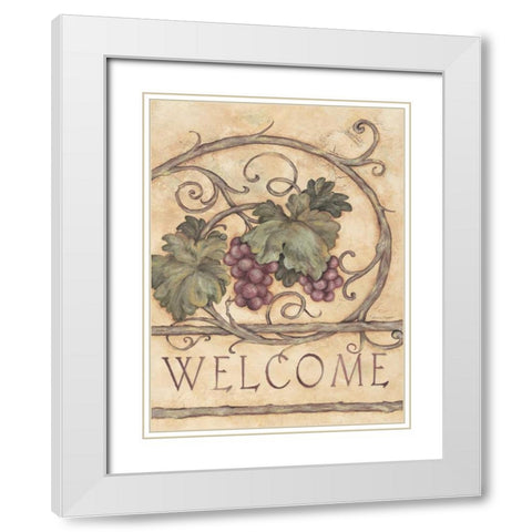 Welcome White Modern Wood Framed Art Print with Double Matting by Marrott, Stephanie