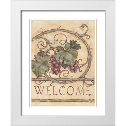 Welcome White Modern Wood Framed Art Print with Double Matting by Marrott, Stephanie