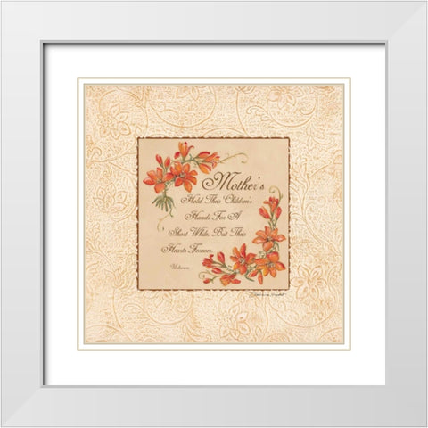 Mothers Hold Their Hearts White Modern Wood Framed Art Print with Double Matting by Marrott, Stephanie