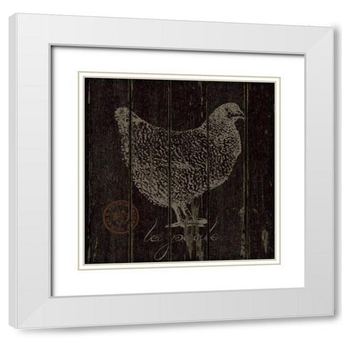 Poule White Modern Wood Framed Art Print with Double Matting by Marrott, Stephanie