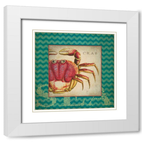 Crab White Modern Wood Framed Art Print with Double Matting by Marrott, Stephanie
