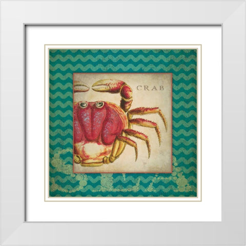 Crab White Modern Wood Framed Art Print with Double Matting by Marrott, Stephanie