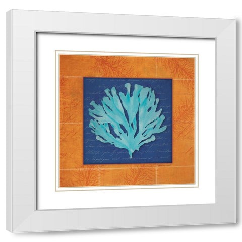 Seaweed White Modern Wood Framed Art Print with Double Matting by Marrott, Stephanie