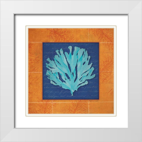 Seaweed White Modern Wood Framed Art Print with Double Matting by Marrott, Stephanie