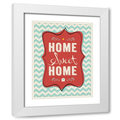 Home Sweet Home White Modern Wood Framed Art Print with Double Matting by Marrott, Stephanie
