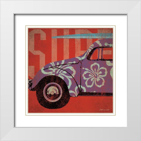 Surf  Bug White Modern Wood Framed Art Print with Double Matting by Marrott, Stephanie