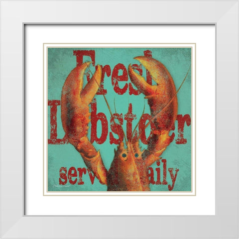 Lobster Dinner White Modern Wood Framed Art Print with Double Matting by Marrott, Stephanie
