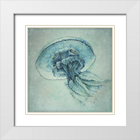 Blue Jelly White Modern Wood Framed Art Print with Double Matting by Marrott, Stephanie