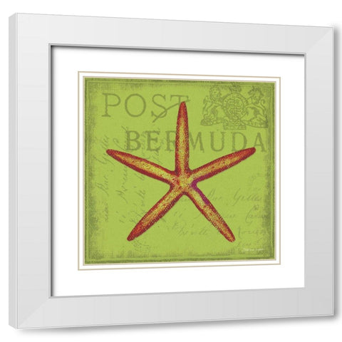 Funky Starfish White Modern Wood Framed Art Print with Double Matting by Marrott, Stephanie