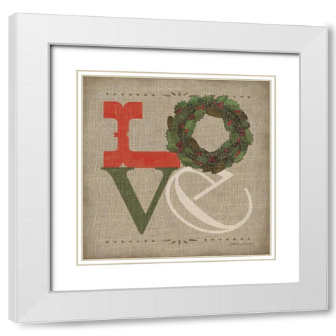 Love White Modern Wood Framed Art Print with Double Matting by Marrott, Stephanie