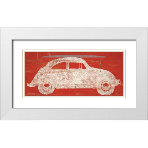 Car White Modern Wood Framed Art Print with Double Matting by Marrott, Stephanie