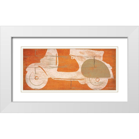 Scooter White Modern Wood Framed Art Print with Double Matting by Marrott, Stephanie