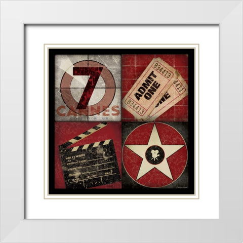 Movie 4 Pathch White Modern Wood Framed Art Print with Double Matting by Marrott, Stephanie