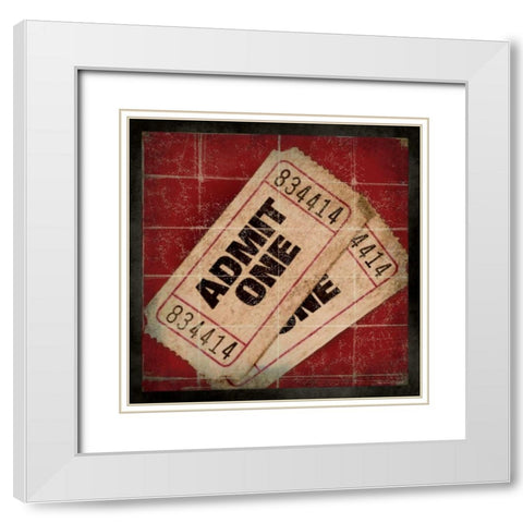 Tickets White Modern Wood Framed Art Print with Double Matting by Marrott, Stephanie