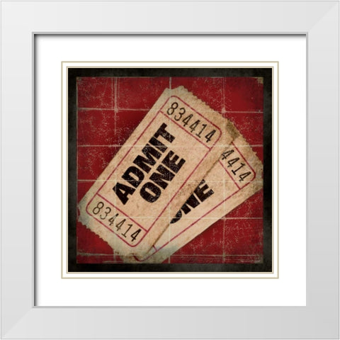 Tickets White Modern Wood Framed Art Print with Double Matting by Marrott, Stephanie