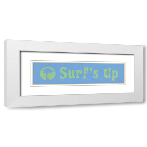 Surfs Up White Modern Wood Framed Art Print with Double Matting by Marrott, Stephanie