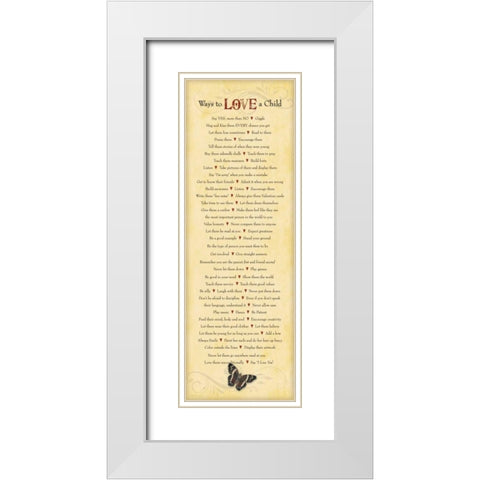 Love a Child White Modern Wood Framed Art Print with Double Matting by Marrott, Stephanie
