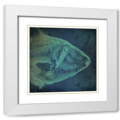 Fish I White Modern Wood Framed Art Print with Double Matting by Marrott, Stephanie