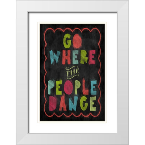 People Dance White Modern Wood Framed Art Print with Double Matting by Marrott, Stephanie