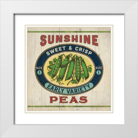 Peas White Modern Wood Framed Art Print with Double Matting by Marrott, Stephanie