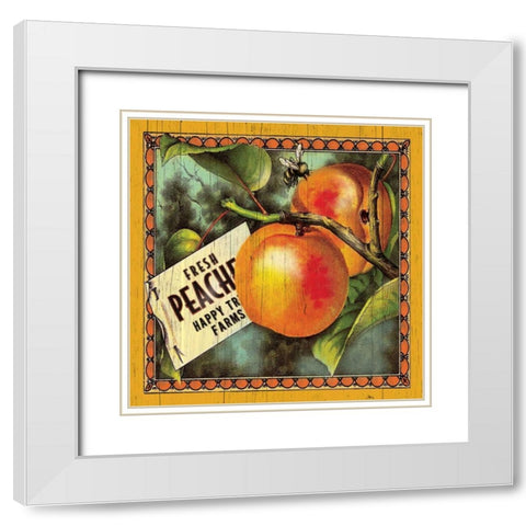 Peach Label White Modern Wood Framed Art Print with Double Matting by Marrott, Stephanie