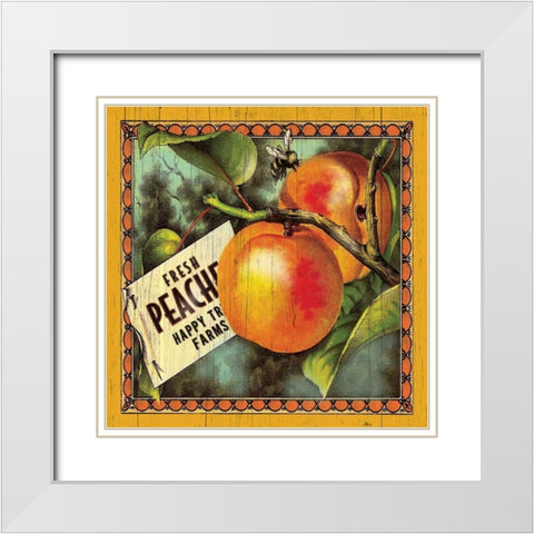 Peach Label White Modern Wood Framed Art Print with Double Matting by Marrott, Stephanie