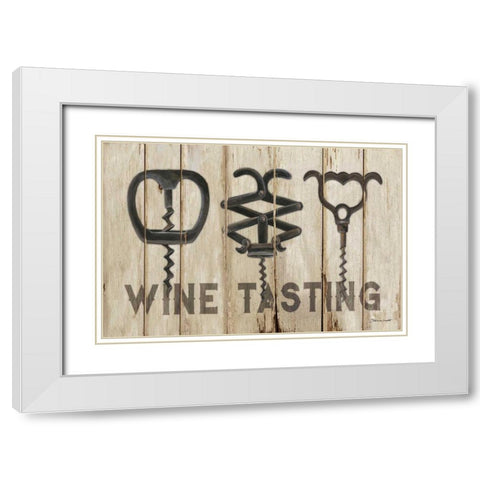 Wine Tasting White Modern Wood Framed Art Print with Double Matting by Marrott, Stephanie