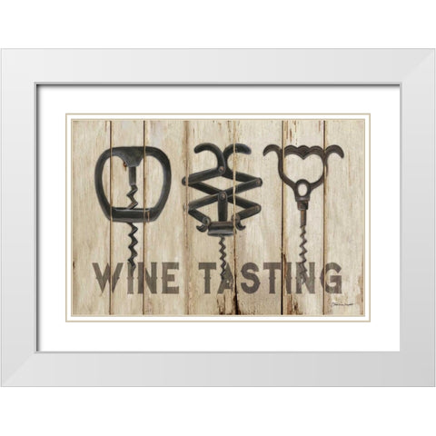 Wine Tasting White Modern Wood Framed Art Print with Double Matting by Marrott, Stephanie