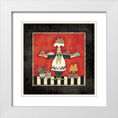 Overachiever Chef White Modern Wood Framed Art Print with Double Matting by Marrott, Stephanie
