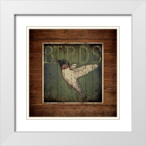 Humming White Modern Wood Framed Art Print with Double Matting by Marrott, Stephanie