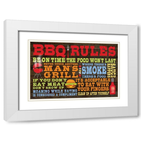 BBQ White Modern Wood Framed Art Print with Double Matting by Marrott, Stephanie