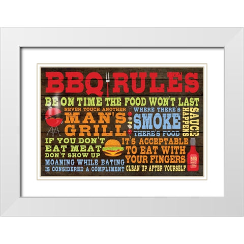 BBQ White Modern Wood Framed Art Print with Double Matting by Marrott, Stephanie