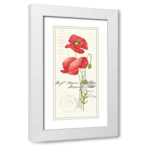 Poppy I White Modern Wood Framed Art Print with Double Matting by Marrott, Stephanie