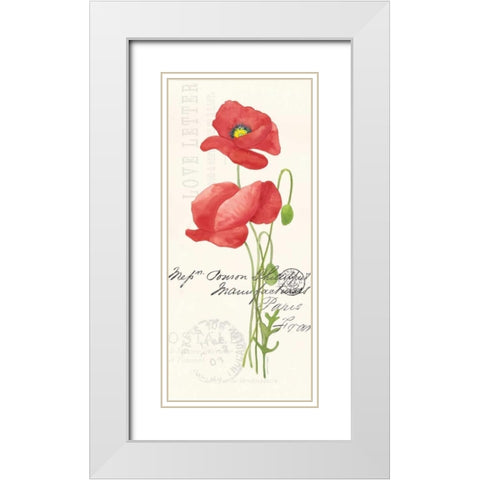 Poppy I White Modern Wood Framed Art Print with Double Matting by Marrott, Stephanie