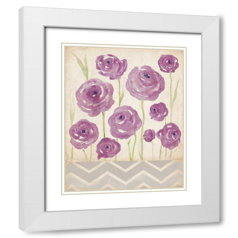Orchid Ranunculus White Modern Wood Framed Art Print with Double Matting by Marrott, Stephanie