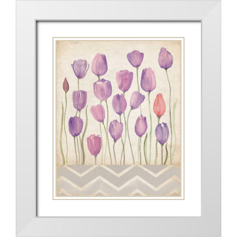 Orchid Tulips White Modern Wood Framed Art Print with Double Matting by Marrott, Stephanie