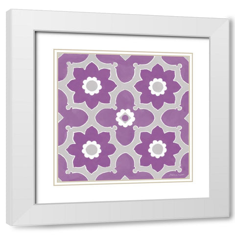 Orchid Floral White Modern Wood Framed Art Print with Double Matting by Marrott, Stephanie
