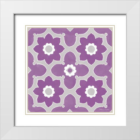 Orchid Floral White Modern Wood Framed Art Print with Double Matting by Marrott, Stephanie