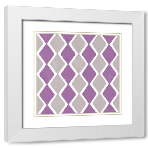 Zig Zag Orchid White Modern Wood Framed Art Print with Double Matting by Marrott, Stephanie