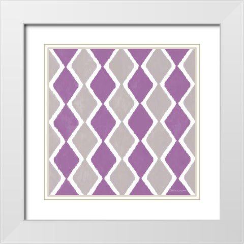 Zig Zag Orchid White Modern Wood Framed Art Print with Double Matting by Marrott, Stephanie