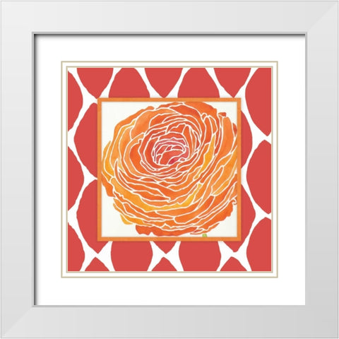 Modern Flower I White Modern Wood Framed Art Print with Double Matting by Marrott, Stephanie