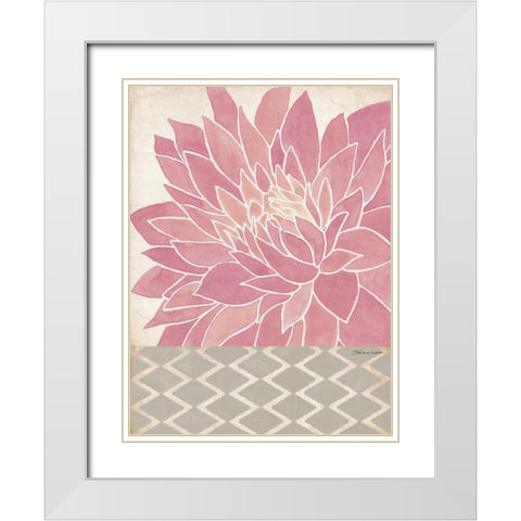 Dahlia Pink I White Modern Wood Framed Art Print with Double Matting by Marrott, Stephanie