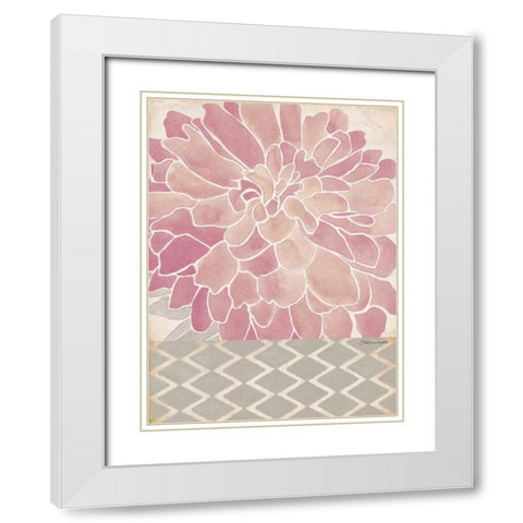 Dahlia Pink II White Modern Wood Framed Art Print with Double Matting by Marrott, Stephanie